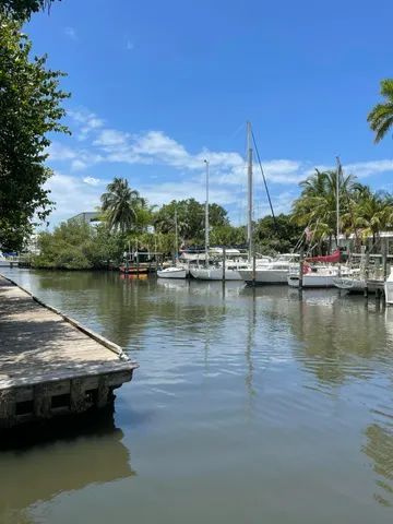 a view of a lake with boats