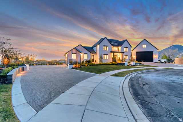 1720 Hillcrest Circle Mapleton, UT 84664 - Photo 4 of 116 Modern farmhouse with a front lawn, a garage, and driveway