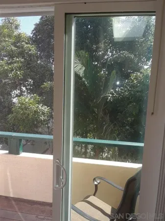 a view of a window in a balcony