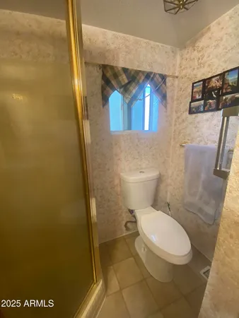 a white toilet sitting next to a shower