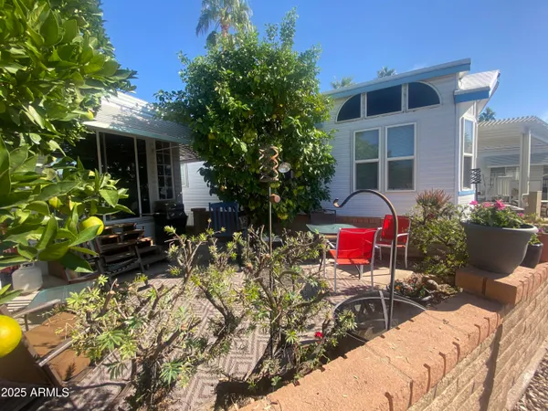 a view of a house with a patio