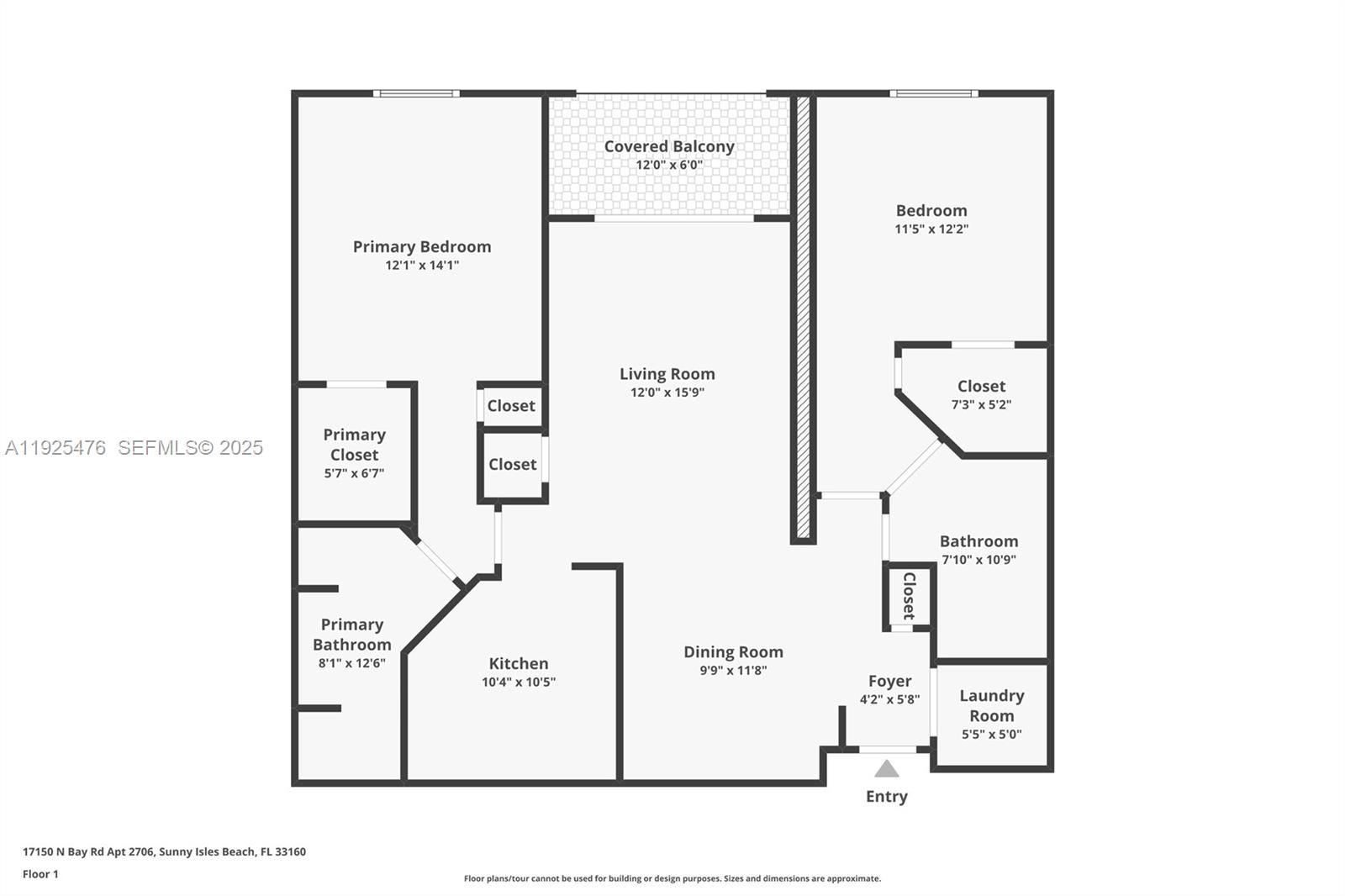 17150 North Bay Road, Unit 2706 Sunny Isles Beach, FL 33160 - Photo 47 of 47 a picture of a floor plan