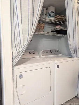 a close view of washer and dryer