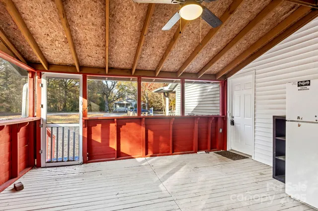 a view of porch with a sink