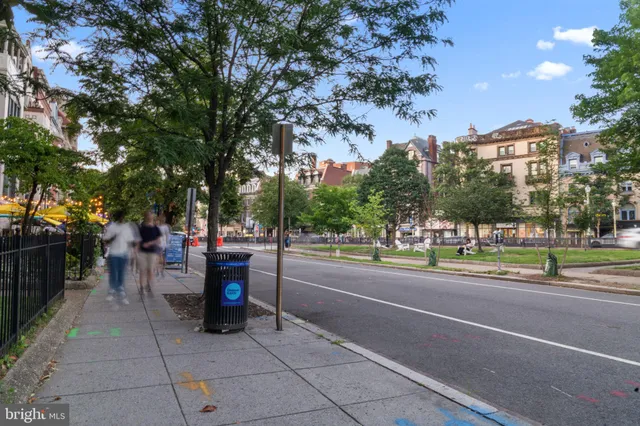 a view of shops in a city