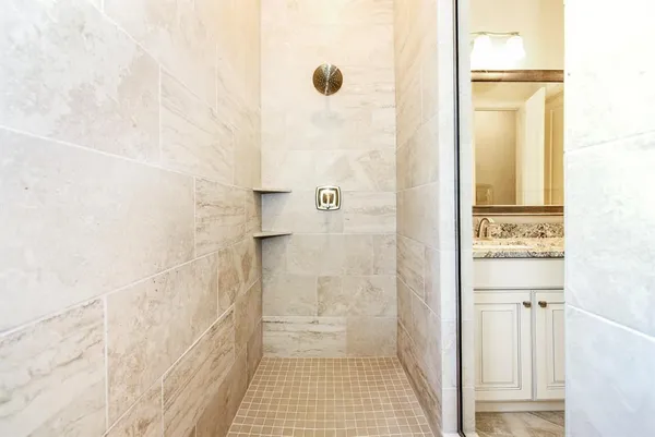 a bathroom with a shower