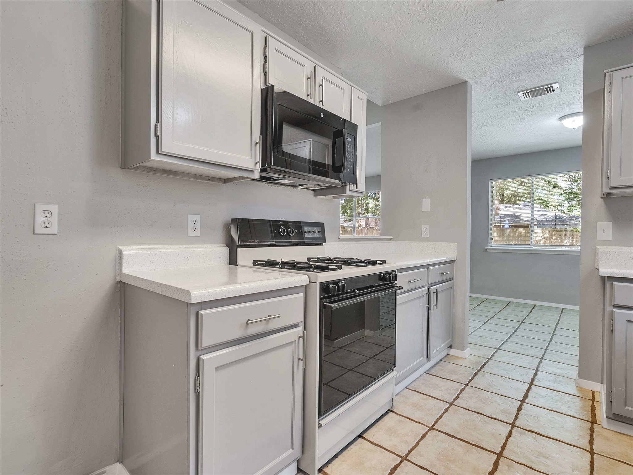 24006 Spring Gum Drive Spring, TX 77373 - Photo 13 of 31 a kitchen with stainless steel appliances granite countertop a stove a microwave and a sink