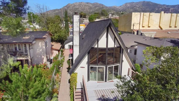 an aerial view of multiple house