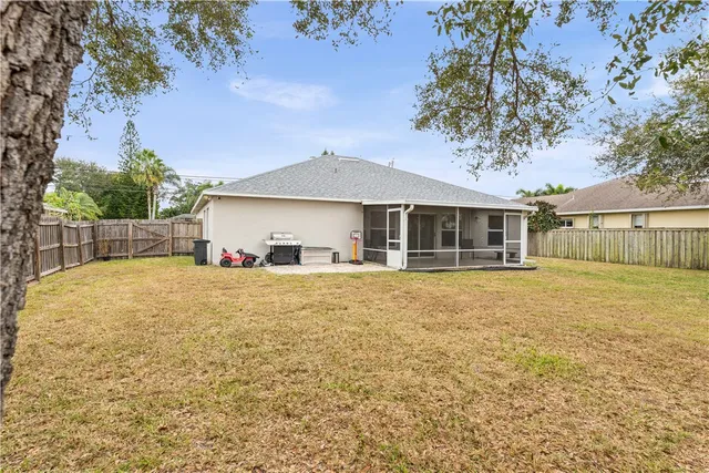 a view of backyard with green space