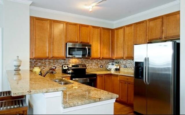 1629 South Prairie Avenue, Unit 708 Chicago, IL 60616 - Photo 7 of 7 a kitchen with a refrigerator a stove top oven a sink and cabinets