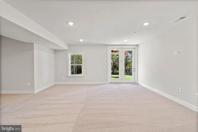 a view of a room with racks on the wall