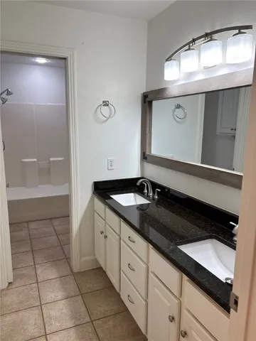 a view of a room with a large window