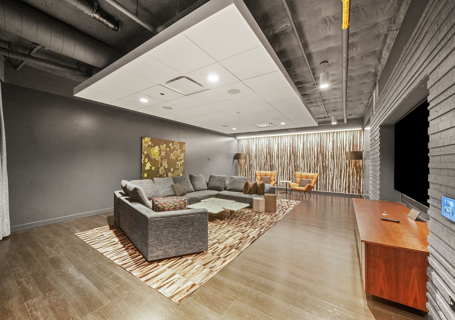 211 North Harbor Drive, Unit 2203 Chicago, IL 60601 - Photo 46 of 56 a living room with furniture and a flat screen tv