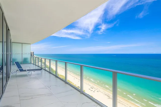 a view of an ocean from a balcony