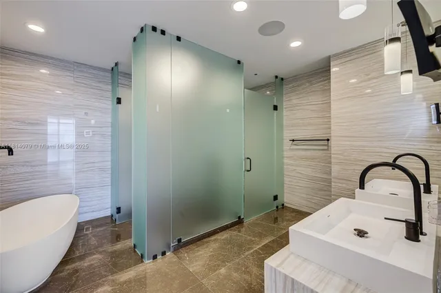 a view of a bathtub in a bathroom