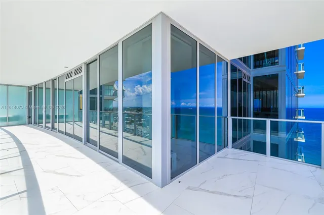 a view of balcony with city view