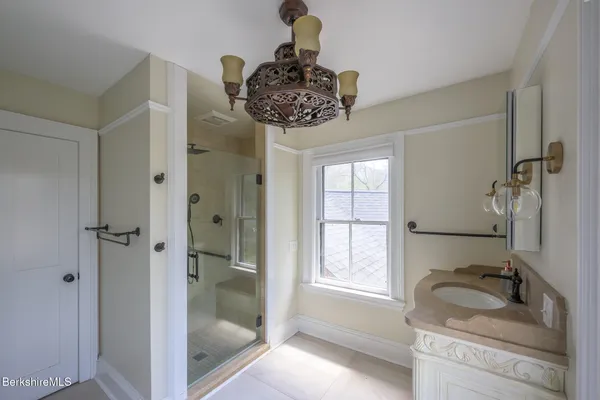 a bathroom with a shower