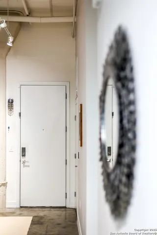 a view of a living room with furniture