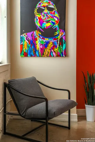 a view of a terrace with sky view