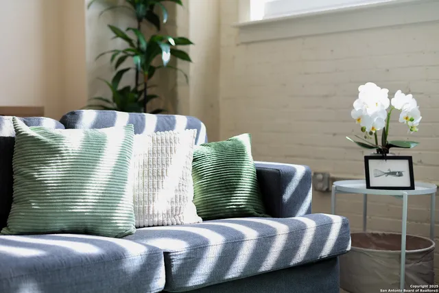 a picture of a bench in a balcony