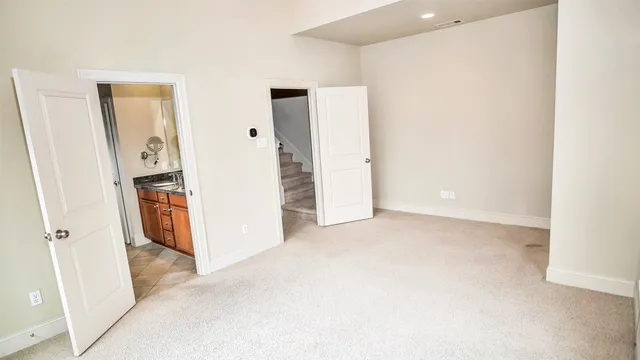 an empty room with closet