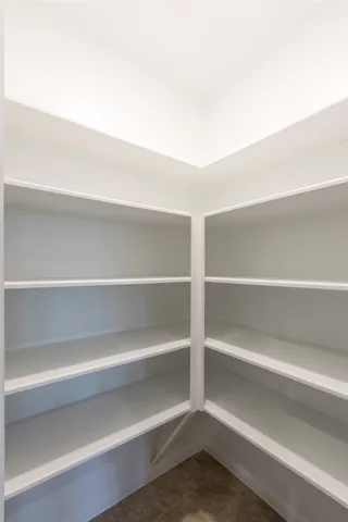a close up view of closet