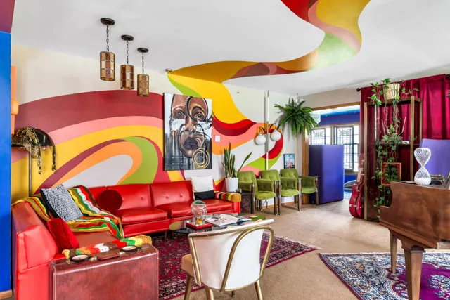 a room with musical instruments