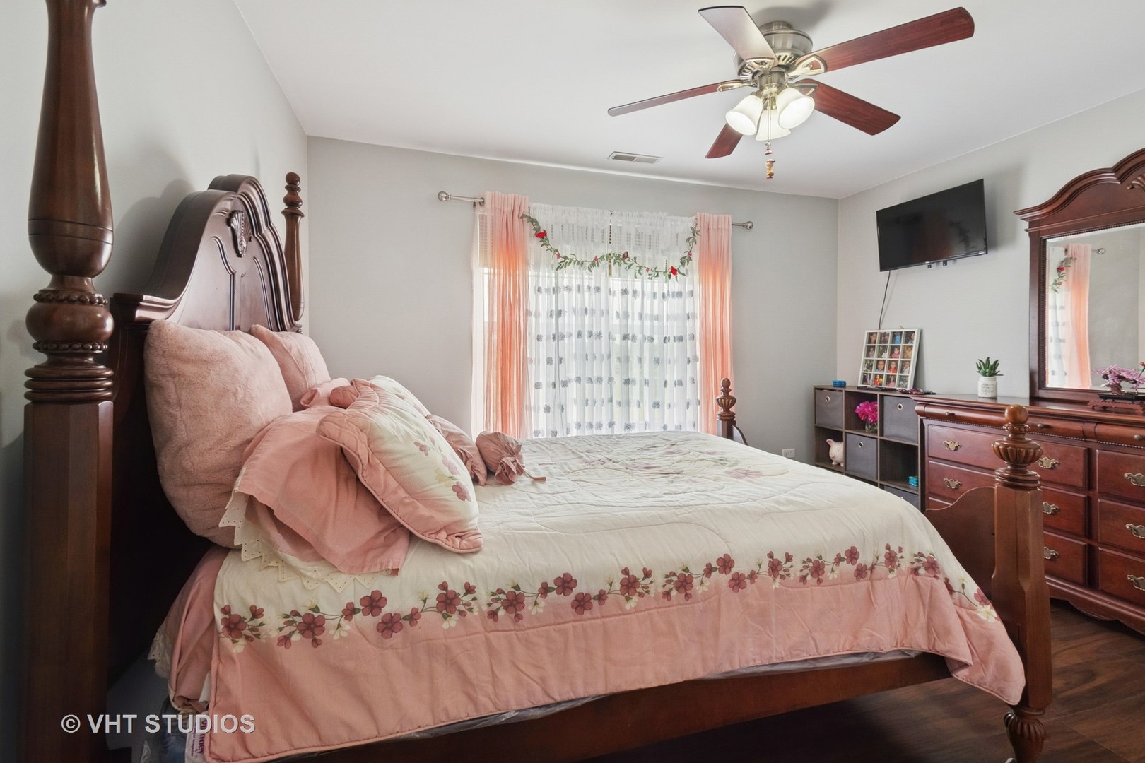 259 Fir Street Beecher, IL 60401 - Photo 21 of 38 a bedroom with a bed and a chandelier