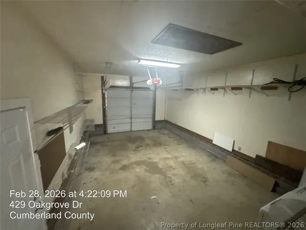 a view of a garage