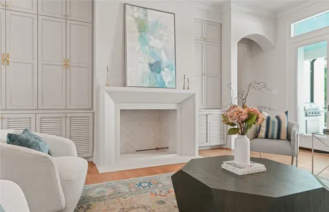 a dining room with a table and chairs