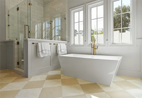 a view of a bathroom with a glass door