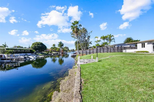 a view of a lake with houses