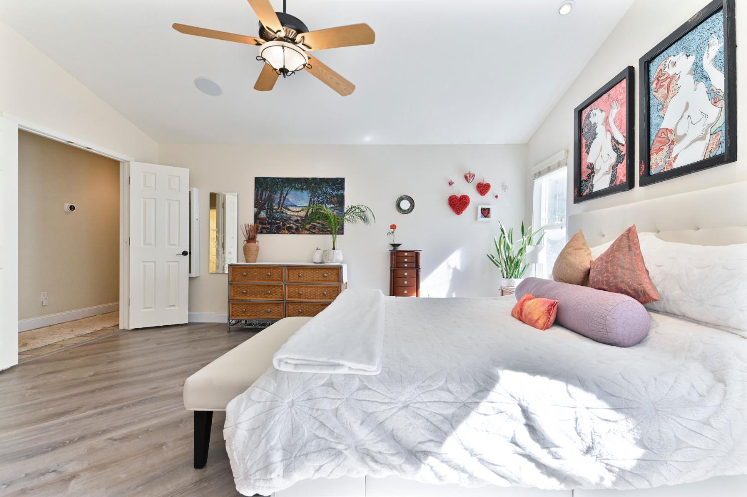234 Mistletoe Court Angels Camp, CA 95222 - Photo 44 of 80 a bedroom with a bed and wooden floor
