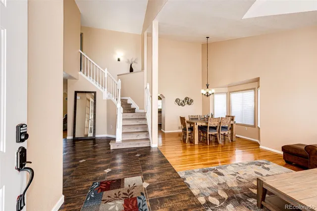 a view of dining room with furniture