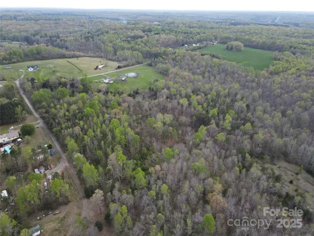 an aerial view of a pool