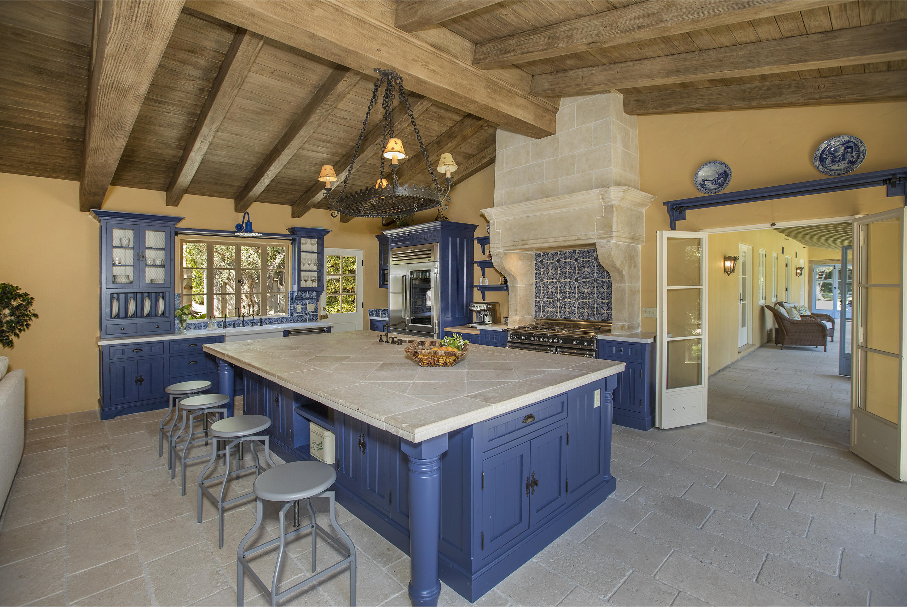 1525 Las Tunas Road Montecito, CA 93108 - Photo 6 of 28 a kitchen with a stove a counter space a sink and a refrigerator