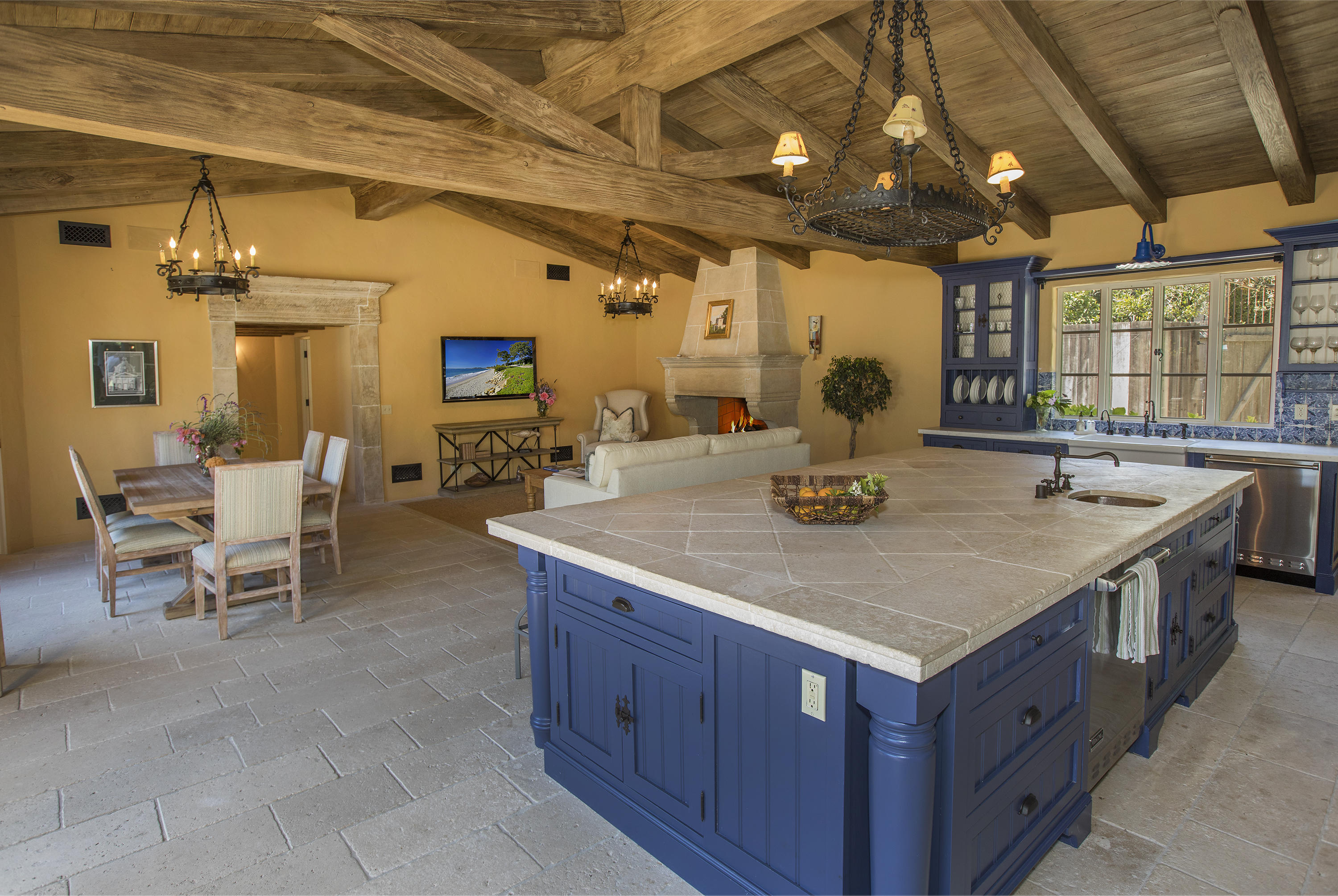 1525 Las Tunas Road Montecito, CA 93108 - Photo 7 of 28 a kitchen with a stove a counter space and a sink