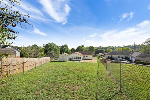 a view of a backyard