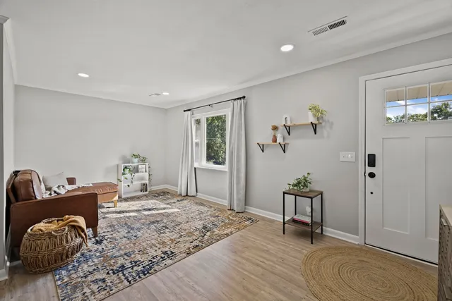 a living room with furniture