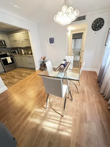 a workspace with wooden floor