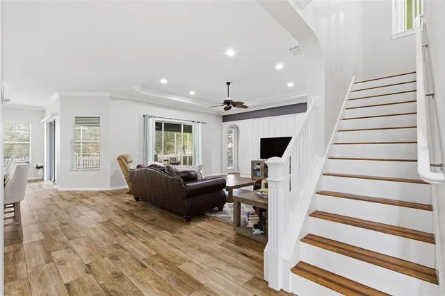 a view of a chairs and table in the patio