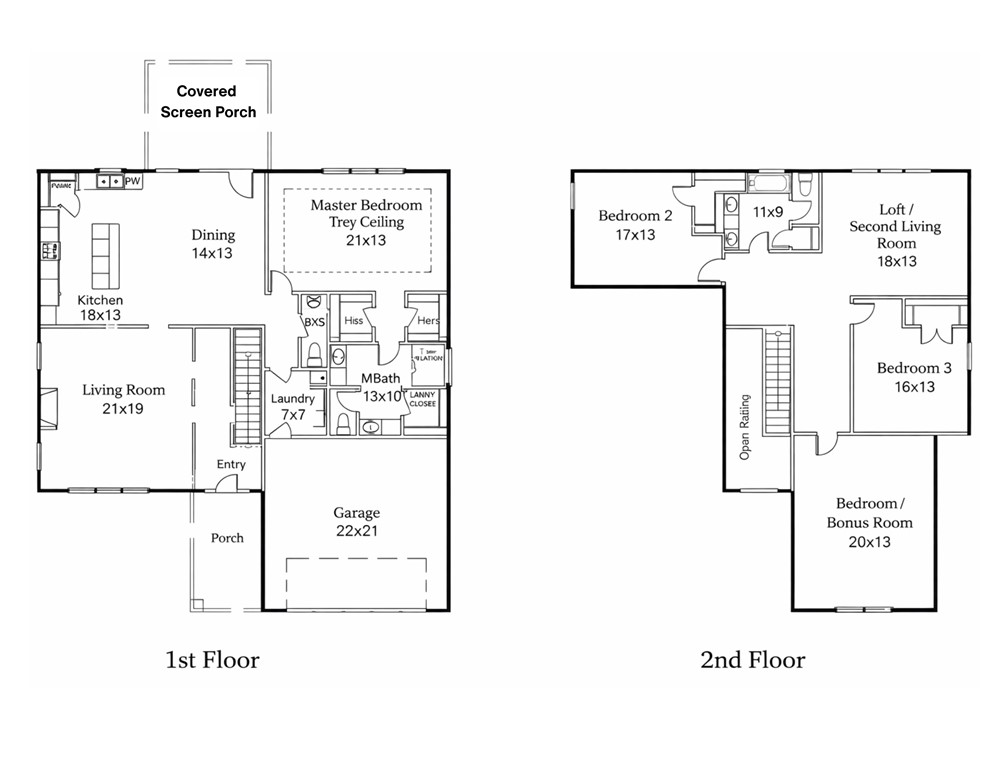 318 Summerall Drive Anderson, SC 29621 - Photo 42 of 42 This floor plan details the spacious layout across two levels, offering functional living.