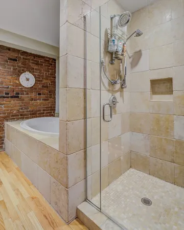 a bathroom with a shower