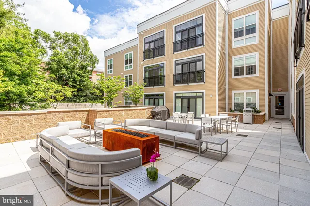 a outdoor space with patio the couches and a dining table with garden view