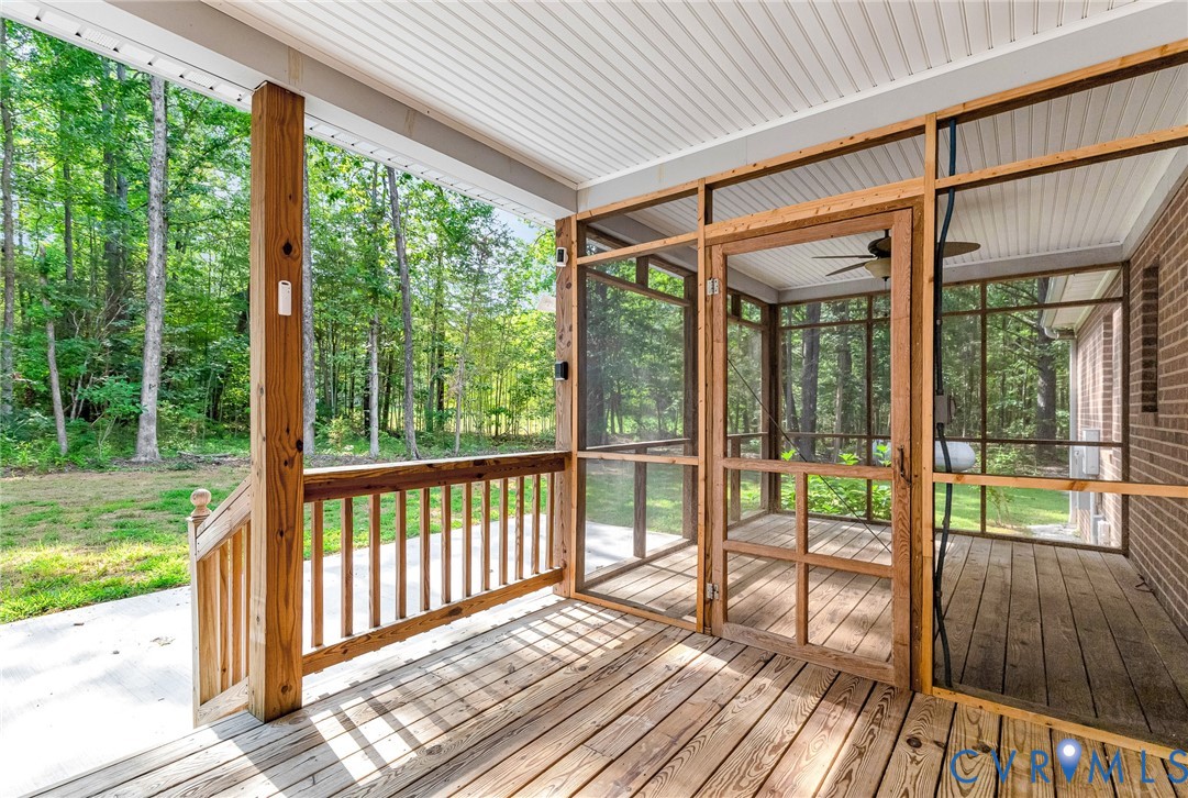 15321 Goshen Road Montpelier, VA 23192 - Photo 27 of 36 Wood-finish porch decking, screened porch enclosur