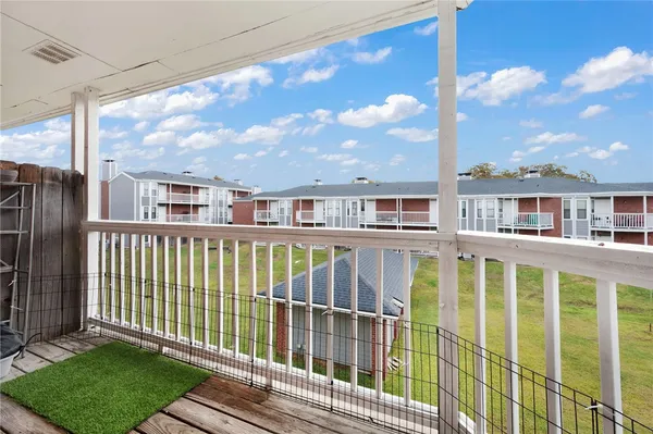 a view of a large building with a large window