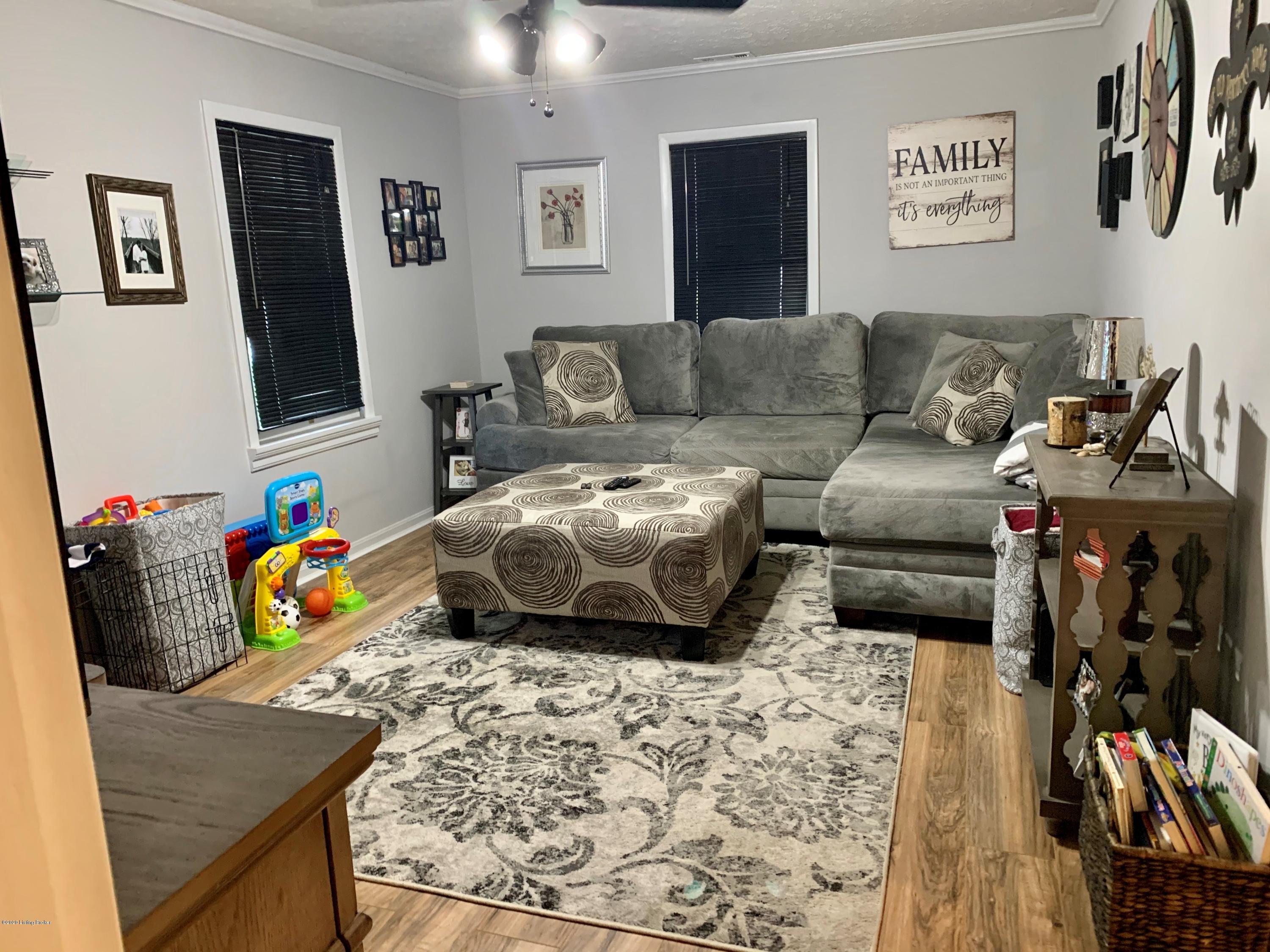 Living room with wood floor