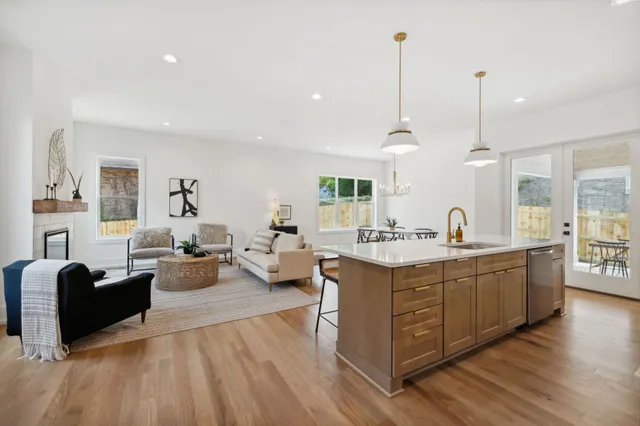 a large room with lots of counter space