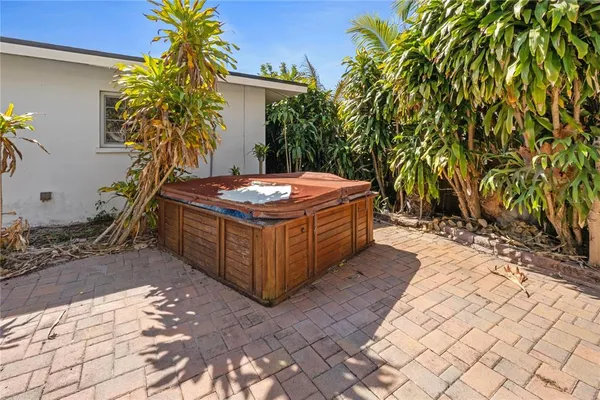 a outdoor space with plants