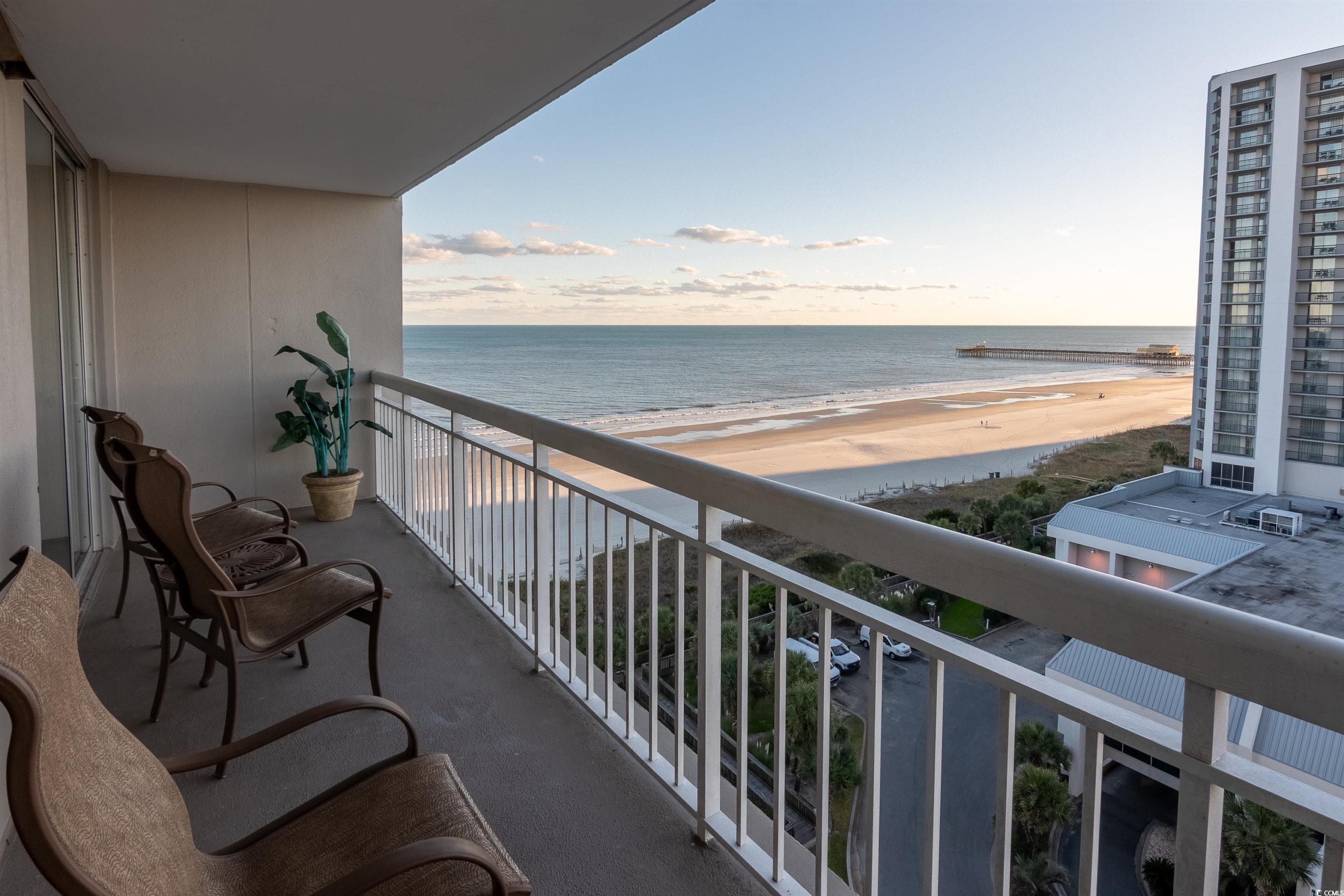 9820 Queensway Boulevard, Unit 1006 Myrtle Beach, SC 29572 - Photo 2 of 30 Balcony with view of water and beach